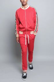 Sports Men Two-piece Suit (Option: Leather Red-XXL)